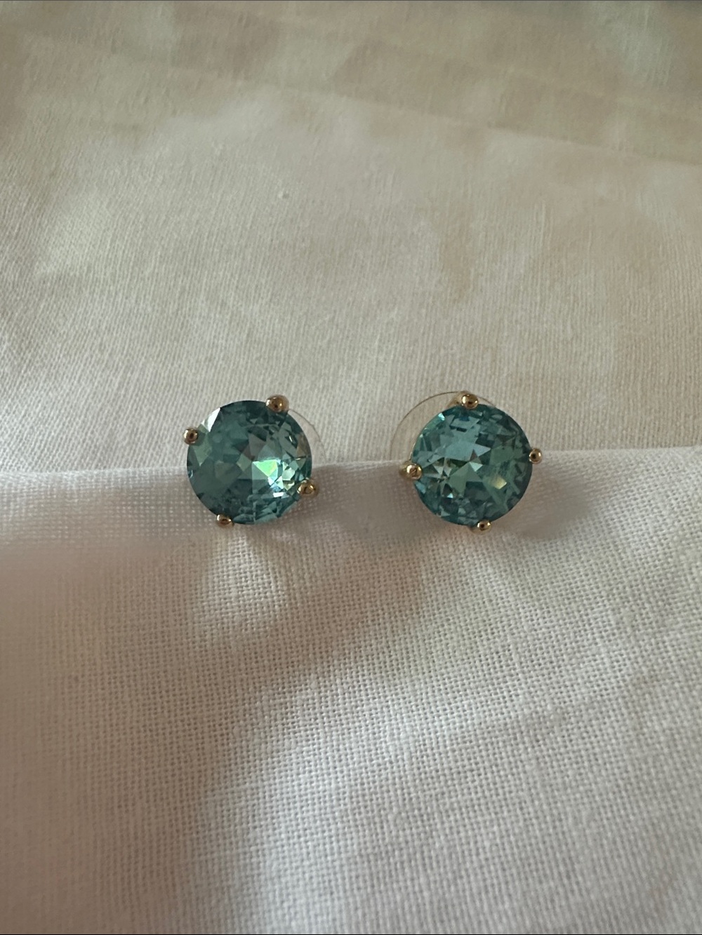 kate spade Blue Round Crystal Stud Earrings